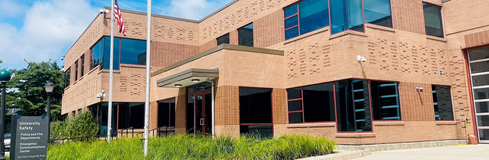 exterior of university safety building